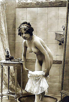 Horny vintage beauties taking a hot bath in the twenties