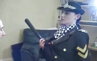 Sexy police woman Bridie James in uniform