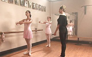 Two Ballerina girls dominated and fucked by lesbian instructor.