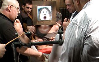Pain slut takes in the ass, pussy and face- all while being tormented with electrical implements. The ideal sub disgraced in public.