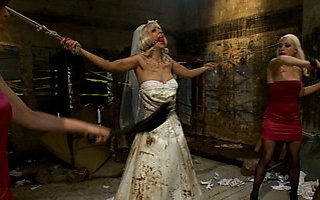 Cherry Torn gets hijacked by her bridesmaids bound, ripped from her wedding dress humiliated, punished and double penetrated and left in a pile of cum