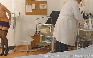 Graceful babe vagina check-up recorded with clinic spy cam