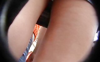 Sexy upskirt with BF not seeing it